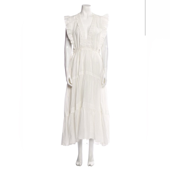 La Ligne off White Ruffled Maxi Dress EUC XL